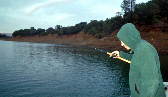 Berryessa Bendo Fish on in a back cove!